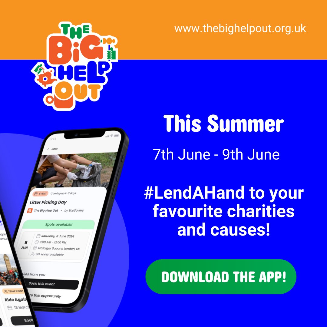 This summer, why not #LendAHand for a cause you're passionate about? Recently launched, #TheBigHelpOut app makes it easy to help your community through volunteering 💚 Find various volunteering opportunities in your locality and get involved: bit.ly/BHOApp-X