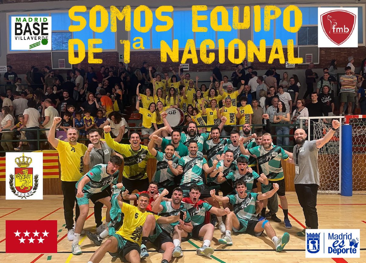 El MADRID Balonmano <a href="/base_villaverde/">Madrid Base Villaverde</a> es equipo de Categoria Nacional, SOMOS EQUIPO DE 1ª NACIONAL.

VAMOS EQUIPO. VAMOS MADRID. VAMOS VILLAVERDE.

#OKVillaverde

VA POR MUCHA GENTE, PERO SEGURO QUE NOS VAN A PERMITIR que especialmente se lo dediquemos a <a href="/Blanseis/">Blanca Garrido</a> y <a href="/luismii88/">Luismi</a>