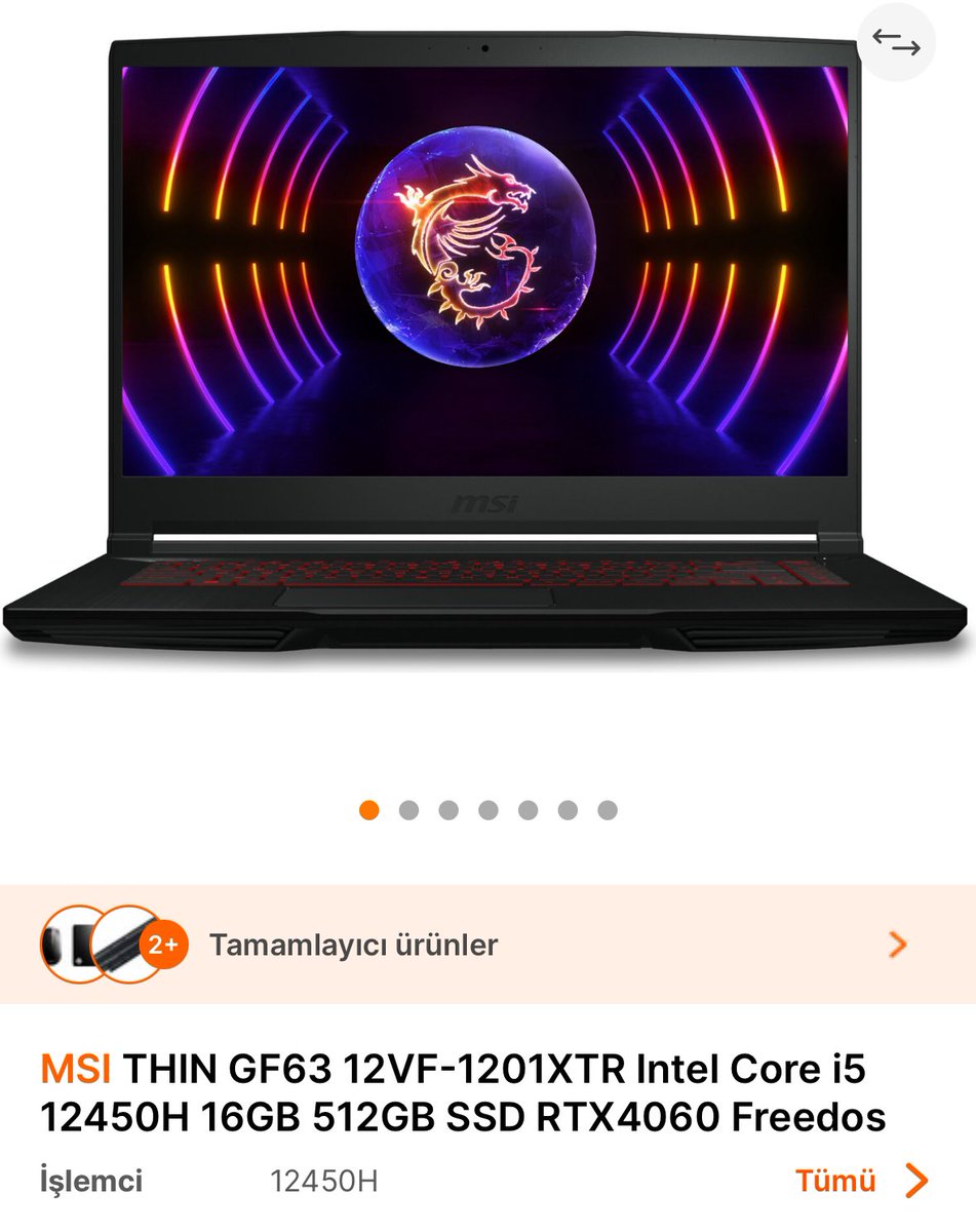 MSI’ın şu bilgisayarı gördüğüm kadarıyla şu ana kadarki en düşük fiyatında. İhtiyacı olanlar bakabilir app.hb.biz/qOAI5ELKUWs5 #işbirliği