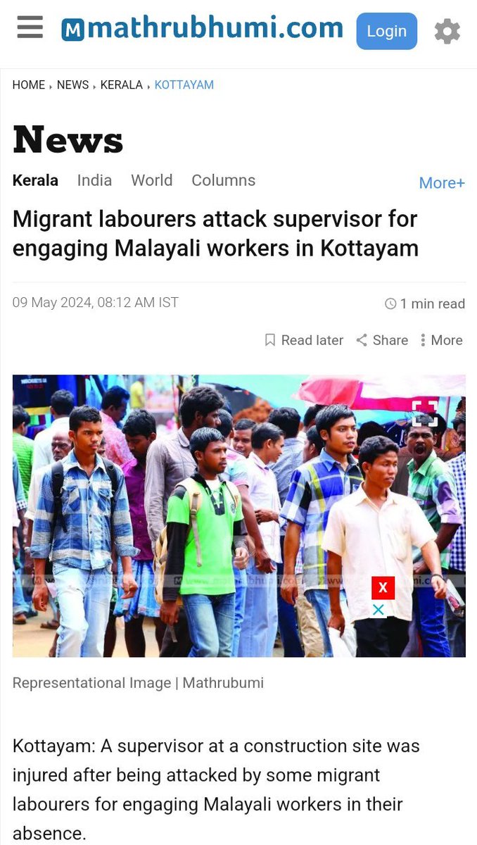 Migrants workers have attacked a man in Kerala for engaging local workers instead of them in Kerala. We could be potentially staring at such a situation in Karnataka too any day.Uncontrolled migration brings doom to the natives surely.Karnataka needs to ask for inner line permit