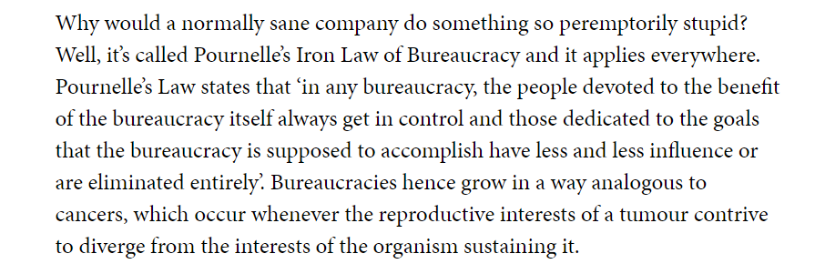 Pournelle's Iron Law of Bureaucracy From @rorysutherland piece in Spectator