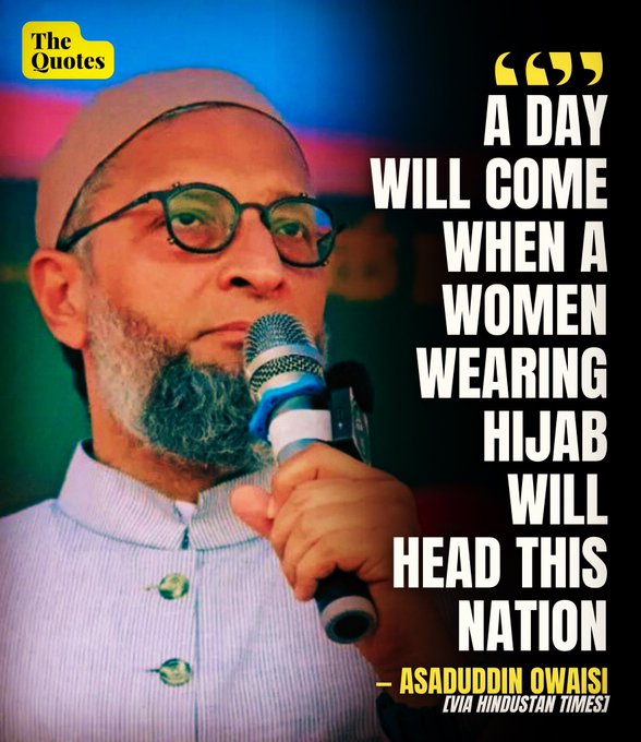 Asaduddin Owaisi's provocative speech. 'India's first Mu$|!m Prime Minister will be a woman in Hijab.' 👉 The Hindus of India will never let Owaisi's fantasy become true. As a piece of advice, Owaisi and like minded Mu$|!m$ can move to any !$|@m!c land and have their dream…