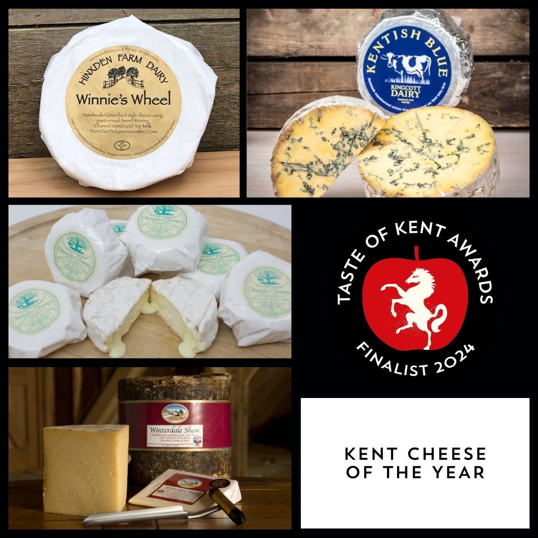 Taste of Kent Awards (@tastekentawards) on Twitter photo Kent Cheese of the Year
Kentish Blue cheese, <a href="/kingcottdairy/">Kingcott Dairy</a>, Staplehurst
Dargate Dumpy, <a href="/cheesesofkent/">Cheesemakers of Cant</a>, Faversham
Winnies Wheel, Cheesemakers of Canterbury & @hinxdenfarm, Faversham & Cranbrook
Winterdale Shaw, @winterdalekent, Sevenoaks Kent Cheese of the Year
Kentish Blue cheese, <a href="/kingcottdairy/">Kingcott Dairy</a>, Staplehurst
Dargate Dumpy, <a href="/cheesesofkent/">Cheesemakers of Cant</a>, Faversham
Winnies Wheel, Cheesemakers of Canterbury & @hinxdenfarm, Faversham & Cranbrook
Winterdale Shaw, @winterdalekent, Sevenoaks