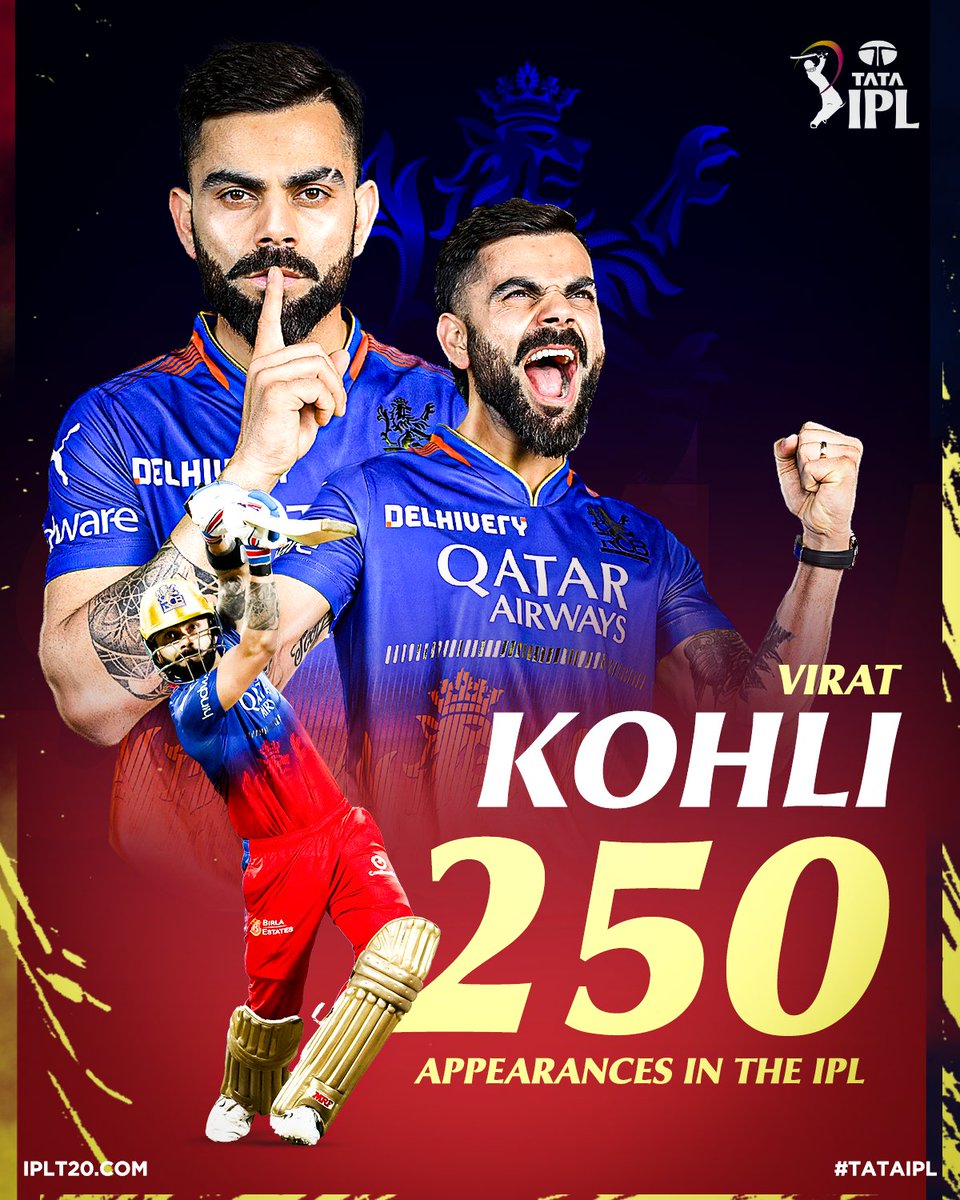 𝗠𝗼𝗻𝘂𝗺𝗲𝗻𝘁𝗮𝗹 𝗠𝗼𝗺𝗲𝗻𝘁 🥳 2️⃣5️⃣0️⃣ IPL appearances for @imVkohli 👏 Who are you supporting in this must win #RCBvDC clash? 🤔 Follow the Match ▶️ bit.ly/TATAIPL-2024-62 #TATAIPL