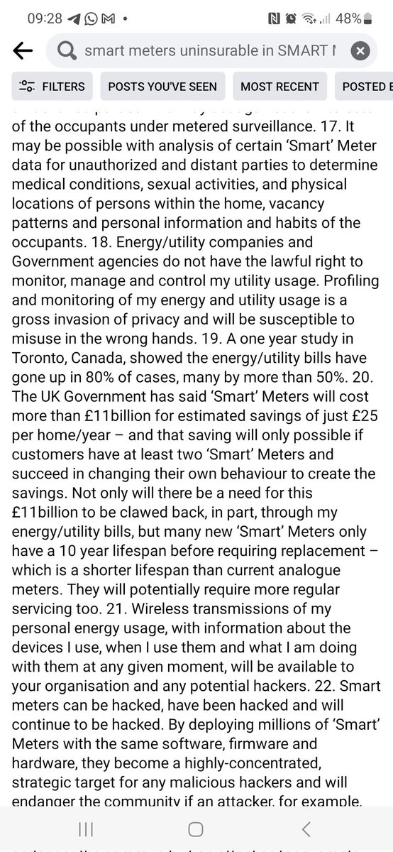 Why smart meters are uninsurable, dangerous to health, breach privacy 👇