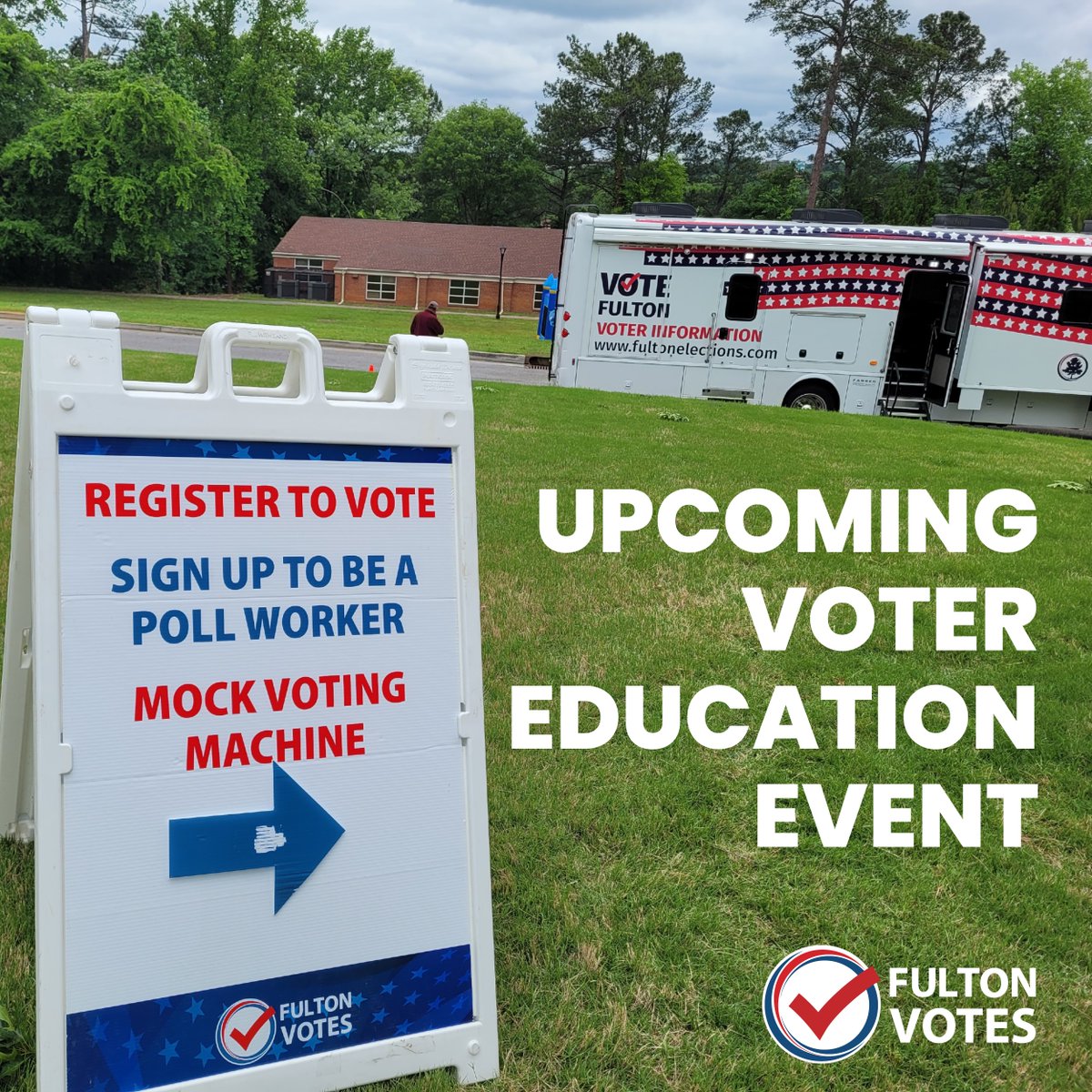 The Voter Education & Outreach team is here to teach you about the elections process in Fulton County! Attend one of the upcoming events to get all the info you need for a smooth voting experience. #FultonVotes #VoterEducation

See a list of events here: fultoncountyga.gov/inside-fulton-…