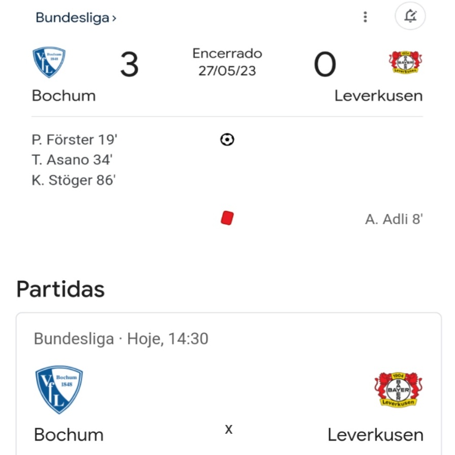 A última derrota do Bayer Leverkusen foi no dia 27/05/23 contra o Bochum, pela Bundesliga.

Hoje, os times se enfrentam de novo.

HOJE ACABA O PACTO?