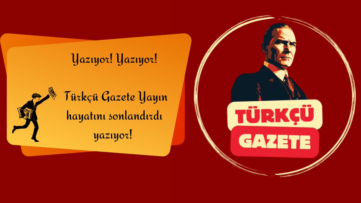 'Türkçü Gazete' olarak çıktığımız bu yolda yayın hayatımızı sonlandırdığımızı üzülerek belirtmek isteriz. 🔹Esenlikle kalın, Hoşça kalın...