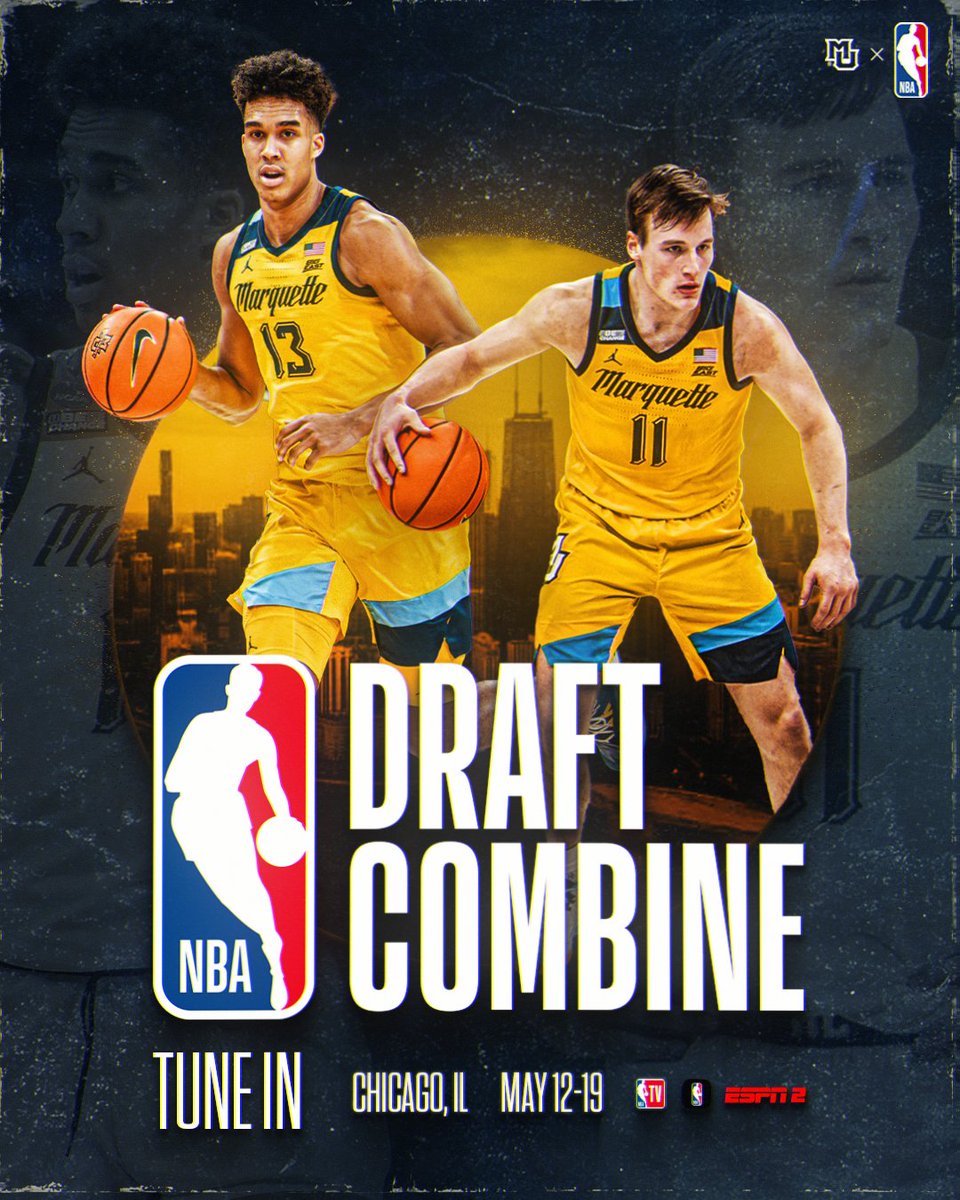 Don't miss our guys in action! The @NBA Draft Combine begins today in Chicago.

📱 NBA App
📺 NBATV, ESPN2

#MUBB | #WeAreMarquette