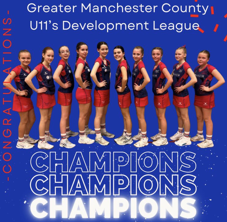 Huge Congratulations to our amazing U11 Reds who are CHAMPIONS of the Greater Manchester County Development League… 🙌🏻🙌🏻🏆 Girls, we are so very proud of each & everyone of you❤️💙#ONCgirls #Champs #WhatASquad #SmashedIt