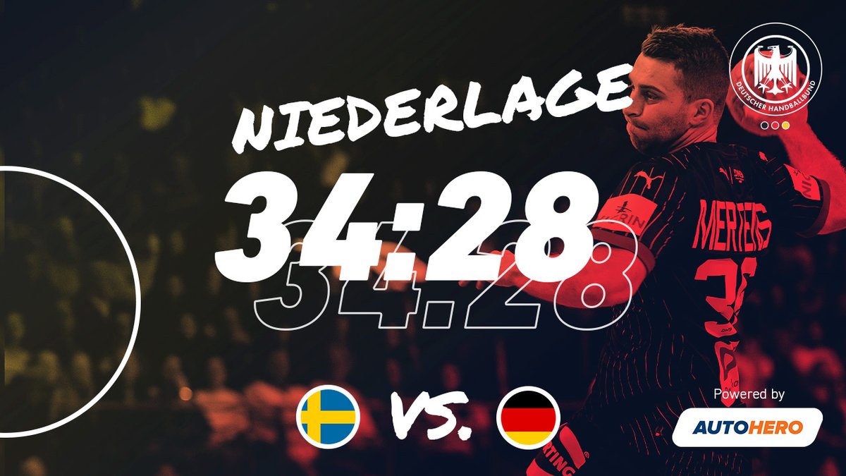 Abpfiff! ⏱️ Wir verlieren das Spiel gegen Schweden 🇸🇪 nach stärkerer zweiter Halbzeit. 📸 Marco Wolf #SWEGER #WIRIHRALLE #aufgehtsDHB #handball