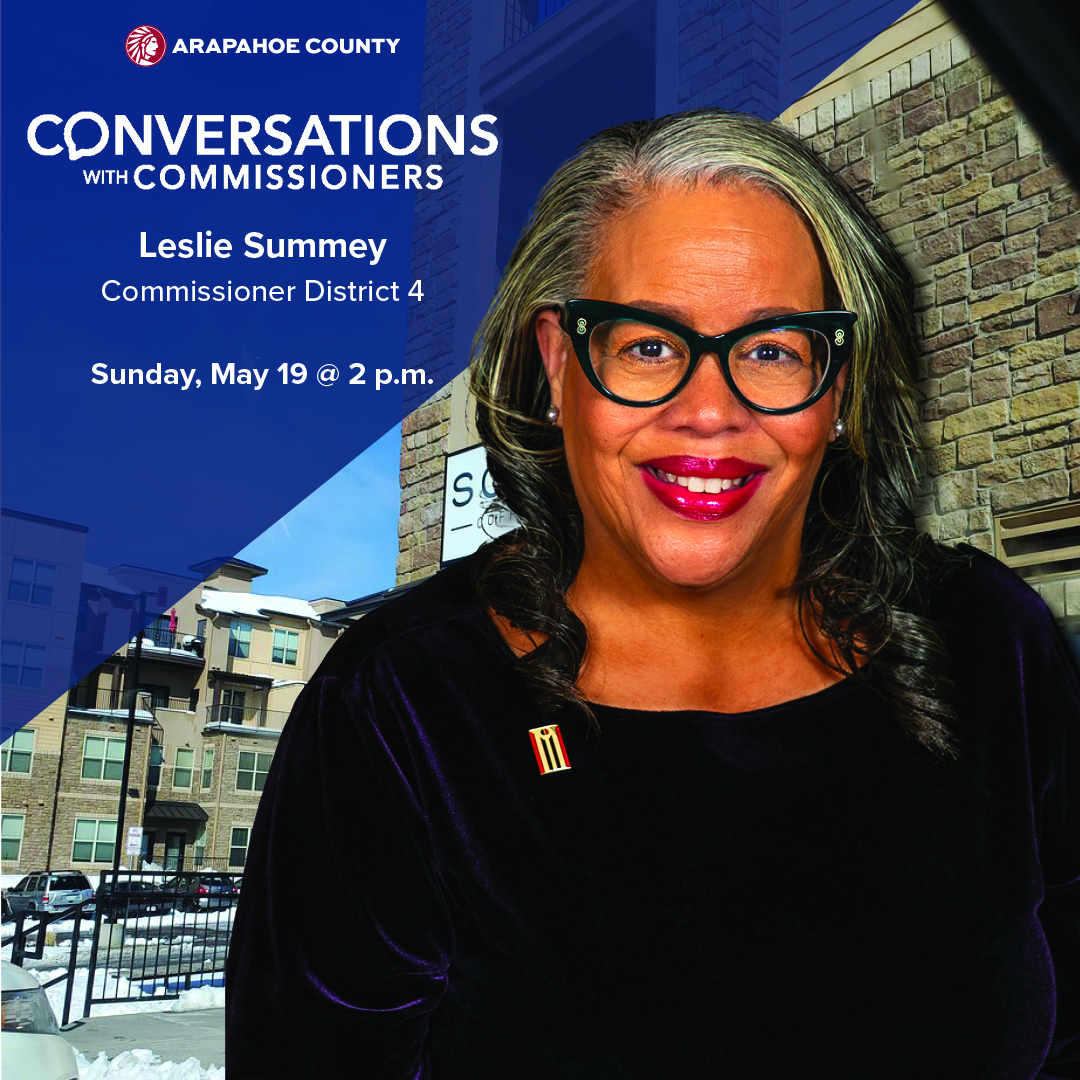 Here’s a great opportunity to chat with Commissioner Leslie Summey about topics that are important to you! The Conversations (and coffee) with a Commissioner event will be held at Sonder Coffee & Tea on Iliff Ave. from 2 to 3:30 p.m. on Sunday, May 19.