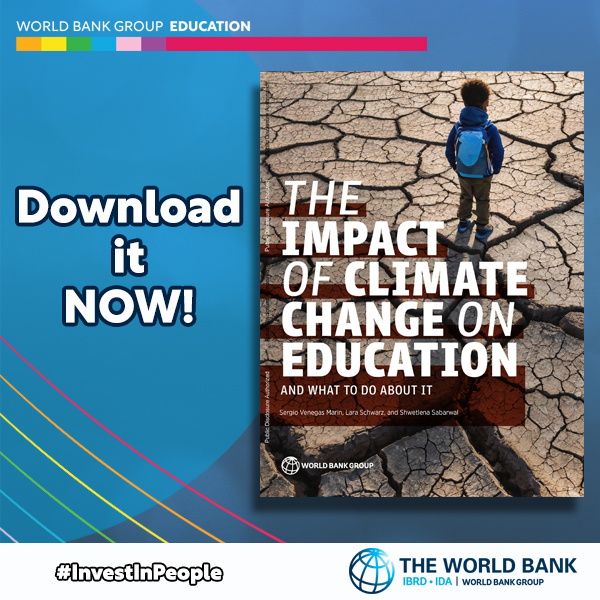 Our new @WorldBank policy note presents evidence on how #ClimateChange is eroding #education outcomes, including through increased school closures & what to do! Note: wrld.bg/ve5B50Rwm6k Blog: wrld.bg/z90X50Rwm6l @sergiovm1989 @shwetlena @LaraNSchwarz #InvestInPeople