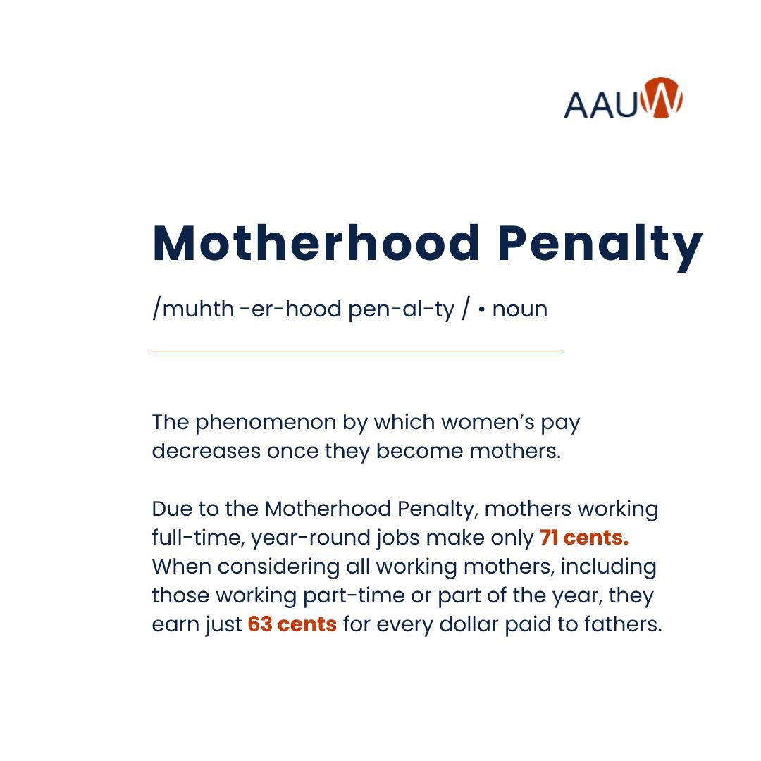 #MomsPowerUS The Motherhood Penalty persists because of outdated workplace biases, lack of family support policies like paid leave and childcare, and socity pressures on mothers to prioritize childcare over career. As we celebrate moms today, we must also renew our commitment to
