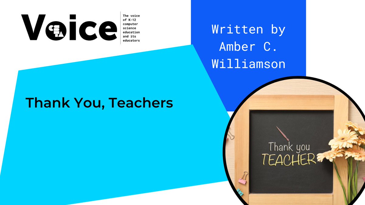 CS Teachers Association (CSTA) (@csteachersorg) on Twitter photo "As I reflect on International Women’s Month, Mother’s Day, and Teacher Appreciation Week, I must reflect on the women teachers who have played an enormous role in my academic and professional career." Read Amber's thank you to her former teachers:  ow.ly/r0hZ50RC2jB "As I reflect on International Women’s Month, Mother’s Day, and Teacher Appreciation Week, I must reflect on the women teachers who have played an enormous role in my academic and professional career." Read Amber's thank you to her former teachers:  ow.ly/r0hZ50RC2jB