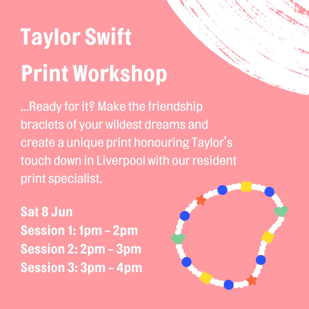 Celebrate Taylor Swift's Eras Tour with a special Screen Printing Workshop. Create a poster print and friendship bracelets while sipping Eras-themed cocktails which are available for purchase from the bar. £28 per person, materials included. bit.ly/3WA3JrU