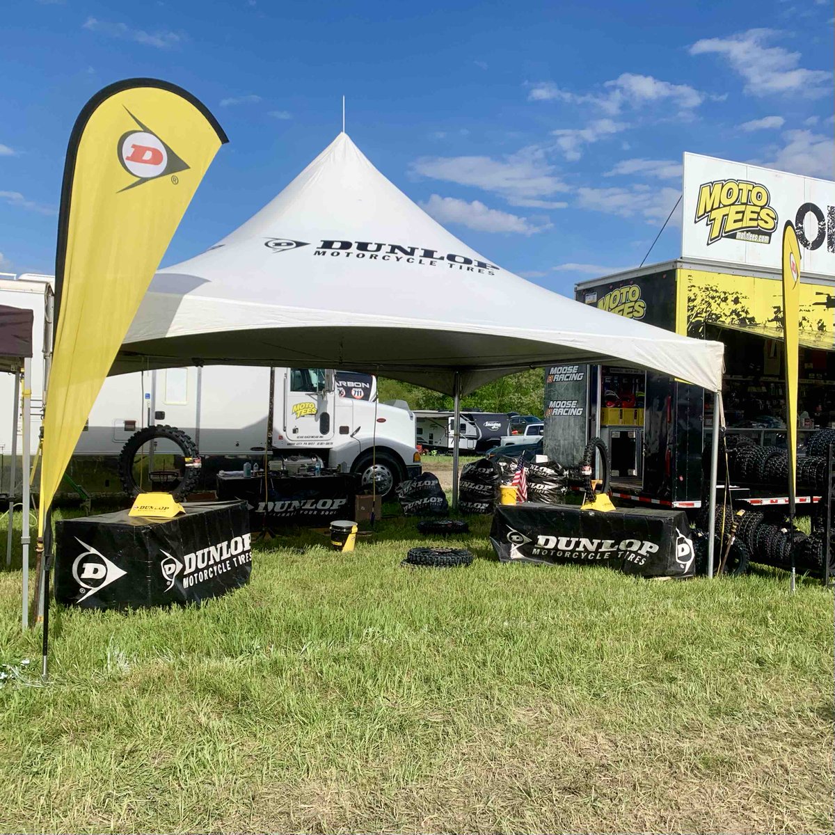 Here for you at all @gncc_racing events! Stocked up with Geomax tires for you! 🫵 Don’t forget to ask about our new loyalty program and pre-ordering option! #RideDunlop #RaceDunlop #GNCC #GNCCRacing #AT82 #TracksideSupport #Dunlop