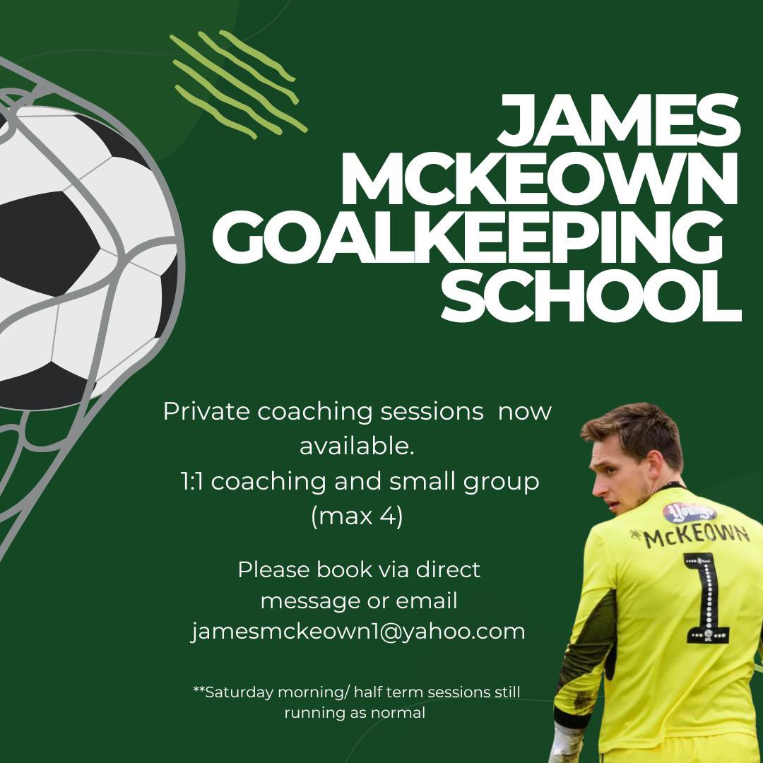 James Mckeown (@1jamesmckeown) on Twitter photo Private and small group coaching sessions (max 4 goalies) are now available. Please DM or email jamesmckeown1@yahoo.com for more info or to secure a booking! ⚽️🧤🥅 Private and small group coaching sessions (max 4 goalies) are now available. Please DM or email jamesmckeown1@yahoo.com for more info or to secure a booking! ⚽️🧤🥅