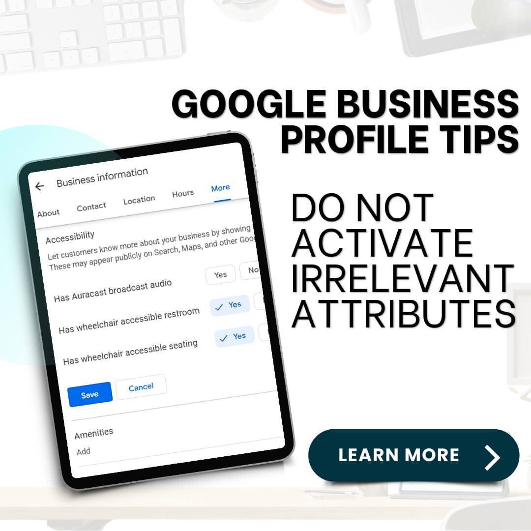 Lawyers, avoid bad reviews! 

✅ Only add Google Business Profile Attributes that apply to your firm. 
Don't mislead clients. 
Boost your SEO & online presence the right way.

Msg us to boost your law firm's online presence! #lawfirm #SEO