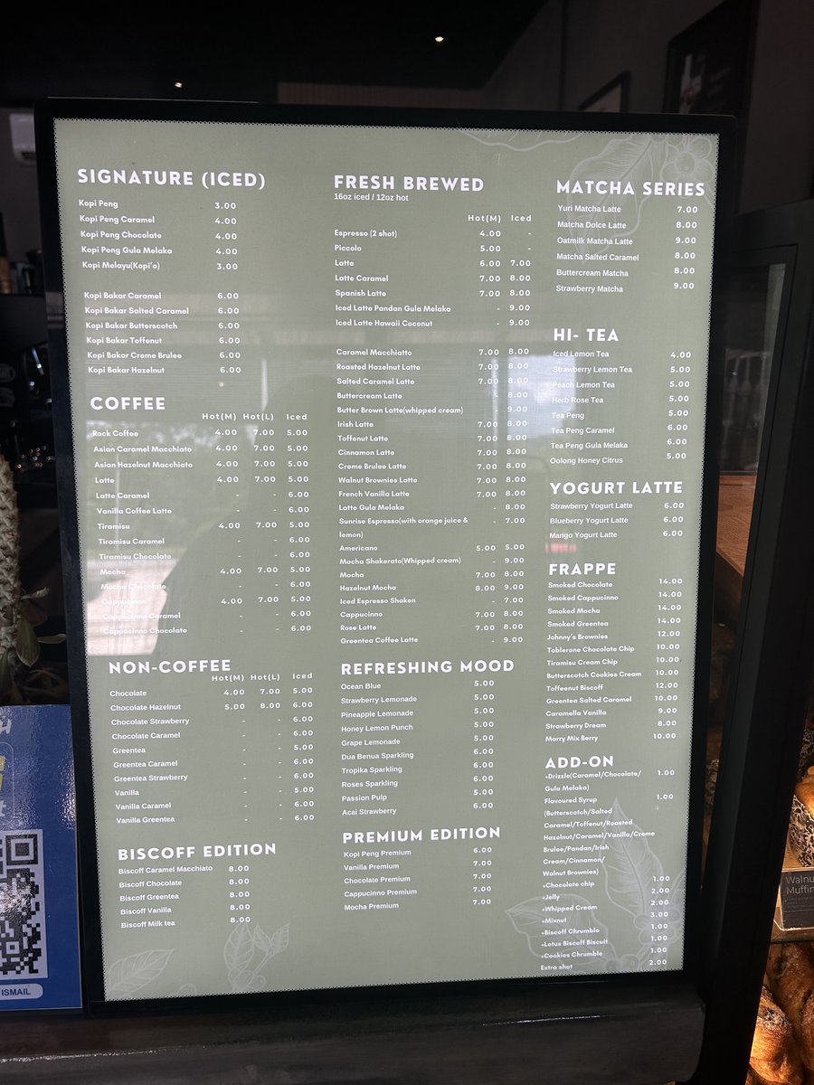 jancoca's tweet photo. Ada orang  cakap yg orang Kedah suka meniaga as hobby. Cuba tengok harga coffee kedai ni.

Sbb tu kadang2 aku tk sapot sgt peniaga kopi di kiosk tepi jalan &amp; jual Mocha RM 13.

Kalau kedai ni jual kopi RM 13, aku tk kisah sangat. TAPI depa jual RM 3-8 ja weh &amp; sedap😍 https://t.co/PNgTawpPzb