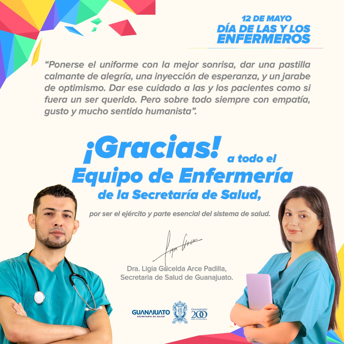 El trabajo y aporte de las enfermeras y enfermeros de nuestro #Guanajuato es importante para el Sistema de Salud.