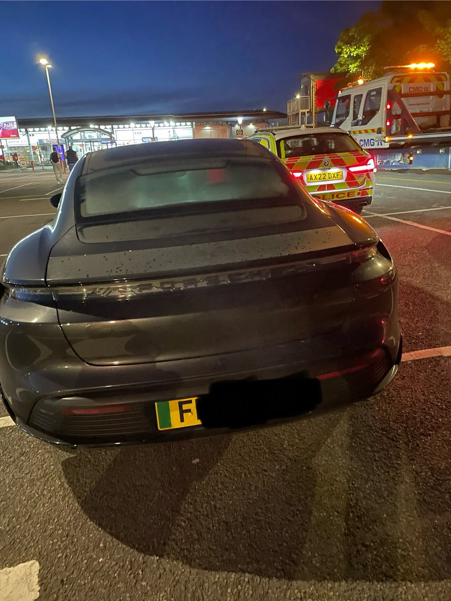 RP11 @Northants_RPT Two young men hired a Porsche Taycan for a few days. Vehicle activated one of the many cameras covering the county. ❌No Insurance ✅Reported ✅Seized 🤔Who’s driving it to the pound 👍Recovery Truck called