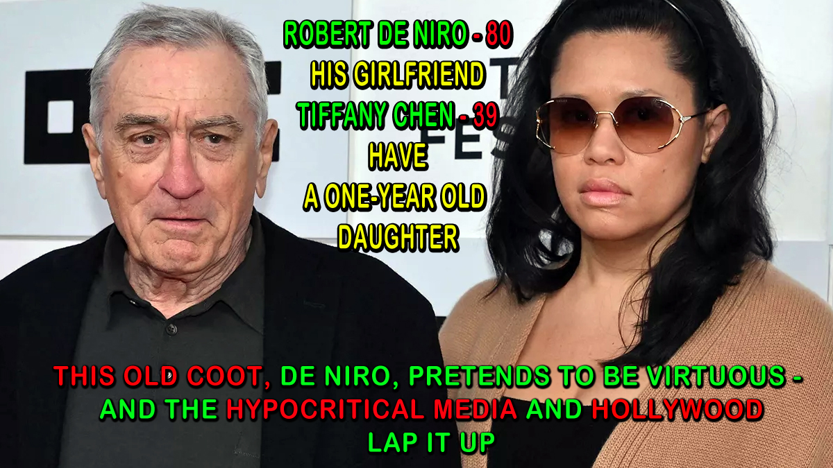 #RobertDeNiro rails against #DonaldTrump. You would think #DeNiro was a model of virtue. He's not. Not by a long shot. But his foaming at the mouth will continue as long as the corrupt #MainstreamMedia gives this phony has-been free publicity. #Hollywood #nitwits #lecher