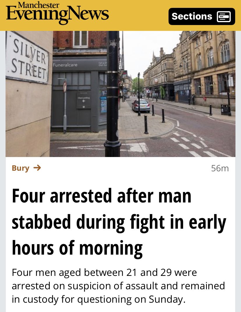 Another weekend in Greater Manchester and another stabbing. We are so lucky we have an amazing crime fighting Mayor and have just voted him back in again based in his record. We are idiots.