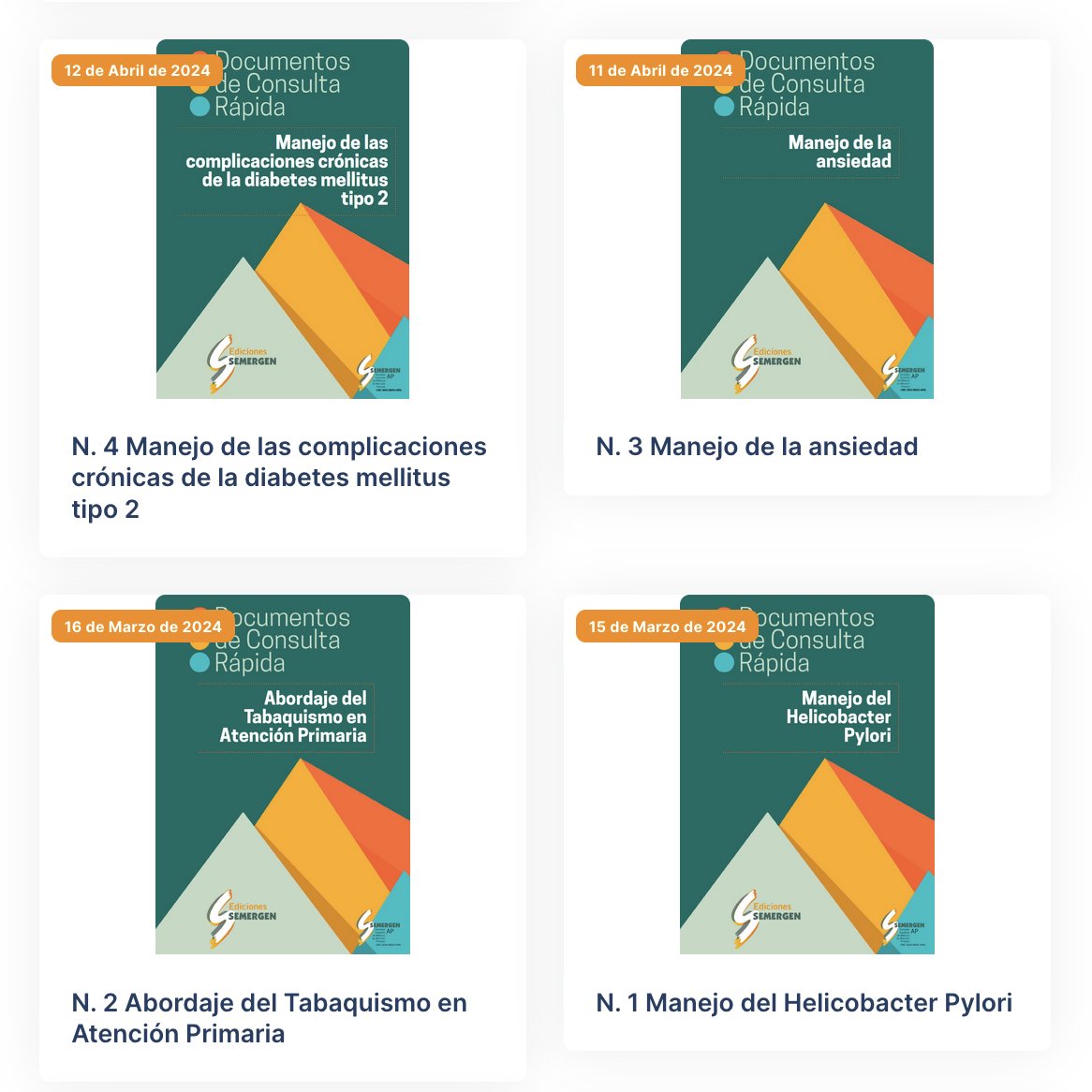 ¡No te pierdas! Documentos de Consulta rápida de @semergenap nº 1. Manejo del #HelicobacterPylori nº 2.Abordaje del #Tabaquismo en Atención Primaria nº 3. Manejo de la #ansiedad nº 4. Manejo de las complicaciones crónicas de la diabetes mellitus tipo 2 i.mtr.cool/alwoskdyga