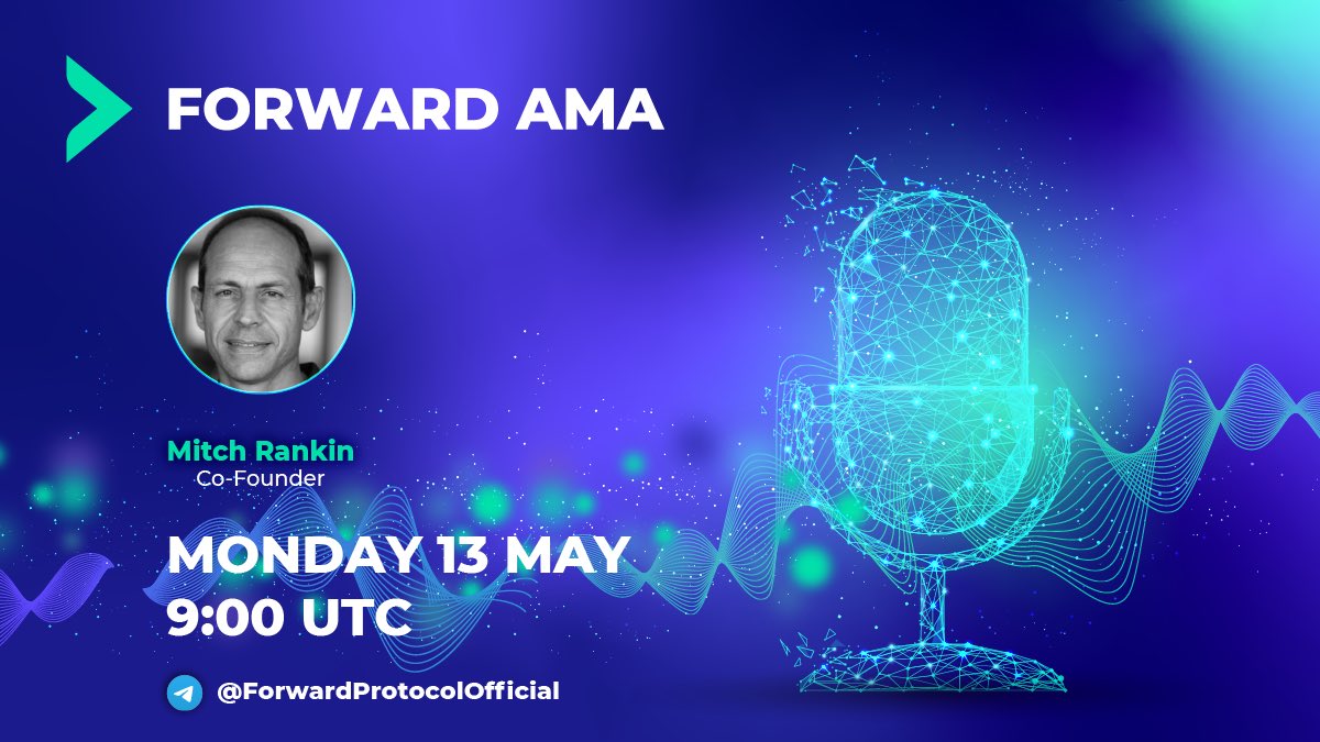 Forward Community AMA 🎙 Join us as we kick off the week with an insightful AMA session! 🗓 Date: Mon, 13 May | 9:00 UTC 📍 Venue: t.me/forwardprotoco… What's on the agenda? 🔹 Highlights from our first Forward Hackathon 🔹 Preview of future plans 🔹 Sneak peek at upcoming