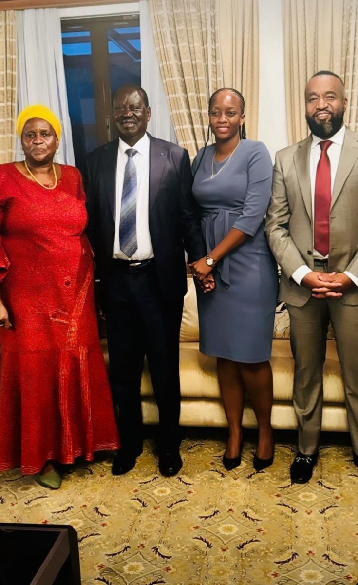 The late President Magufuli’s wife and daughter paid Raila a visit in Nairobi.