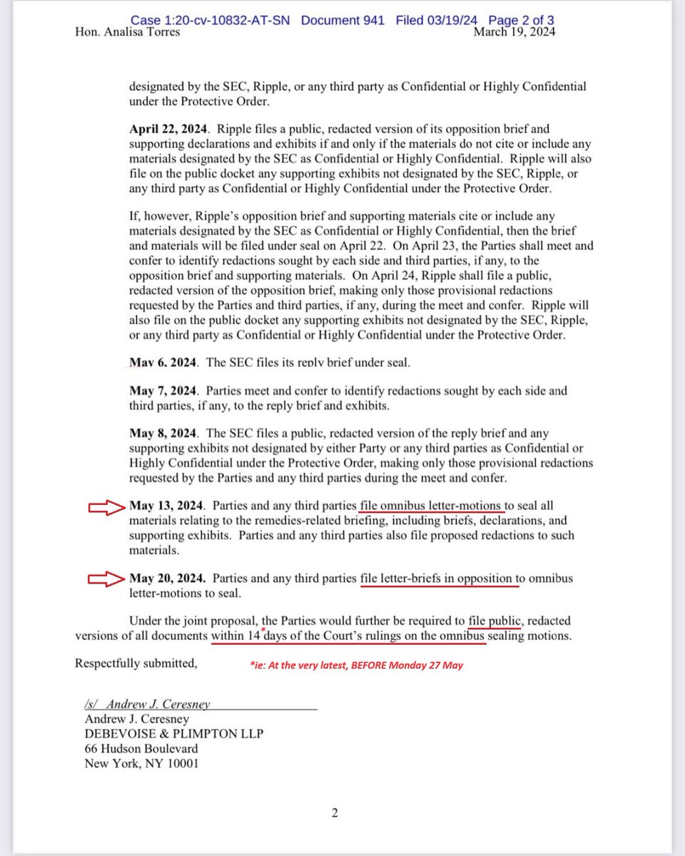 🚨BREAKING: May 13, 2024 is the next important day in the SEC v. @Ripple case. 

We are closer than ever! #XRP