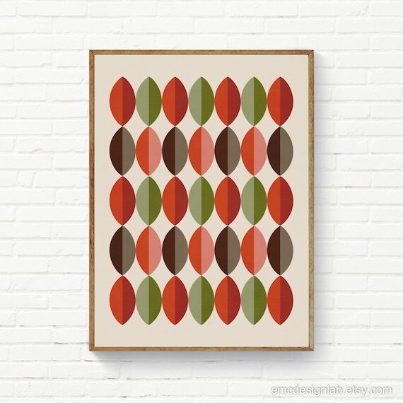 Geometric Mid-Century Wall Art, Modern Leaves Print, Scandinavian Print, Mid-Century Print Orange Red Brown Green by EmcDesignLab #ModernDesign #AbstractArt #MidCenturyModern #InteriorDesign #ColorfulArtworks #AbstractPrints #ModernDecor 
ift.tt/vp74cQ0