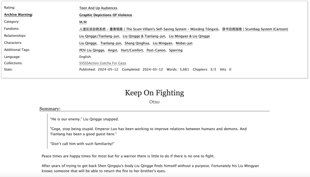 Prompt 557 for @lavenderandrue for the @SVSSSAction event. ⚔️Keep On Fighting 👺TianLiu 📘 Post-canon