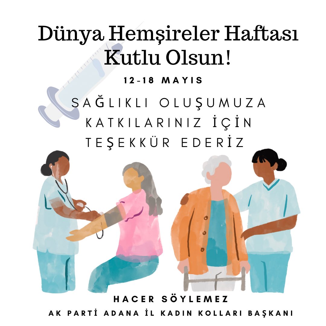 Sağlıklı oluşumuza sunduğunuz tüm katkılar için sizlere teşekkür ederiz.
#HemşirelerHaftası kutlu olsun!

Türkiye’nin ilk hemşiresi Safiye Hüseyin Elbi ve görev şehidi hemşirelerimizi rahmetle anıyoruz.