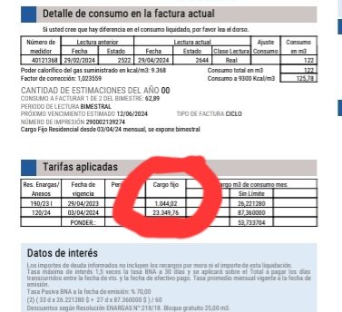 #detrasdelasnoticias @eldestapeweb @eldestape_radio 
#metrogas
Casa tarifa residencial 3
Cargo fijo a partir del 03 de abril
$23.349,76
Mas de 2000% de aumento si mas de dos mil porciento
Jubilado de la minima 
Mat ate milei poron.. ..cort..