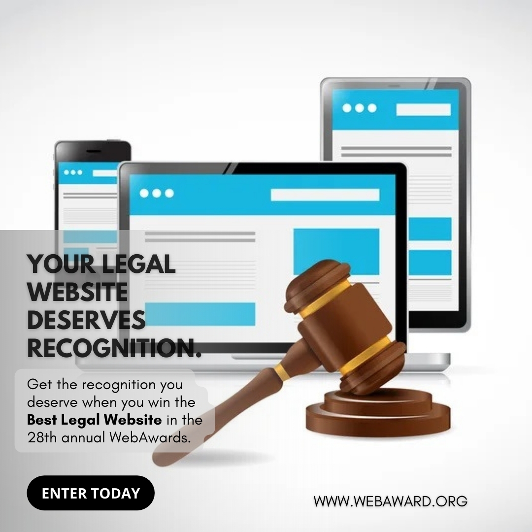 Win Best Legal Website in the @WebMarketAssoc 28th #WebAward for #WebsiteDevelopment at WebAward.org #Legal #legalnews #legaltech #legalmarketing #legalwebdev #legaldesign #legalpractice #legaleagle #legalprofession #legaltechnology #lawyermarketing #LawyerNews #law