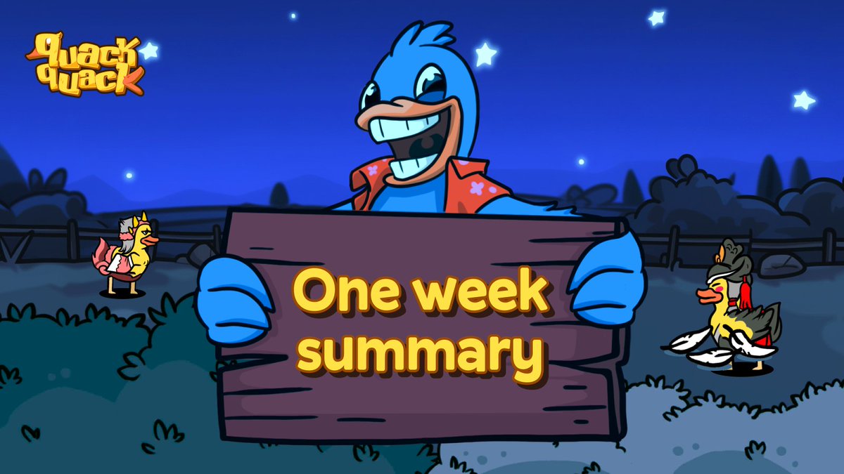 Good weekend Quacks!

QuackQuack official release has been introduced for a week now, and we have amassed massive numbers in Quacksville! 🌏

🔥 Let's take a look at what we have achieved so far 🔥
- Total In-Game: 140K Quacks
- DAU: 22K Quacks
- On-Chain Quack: 2K Quacks
- On-