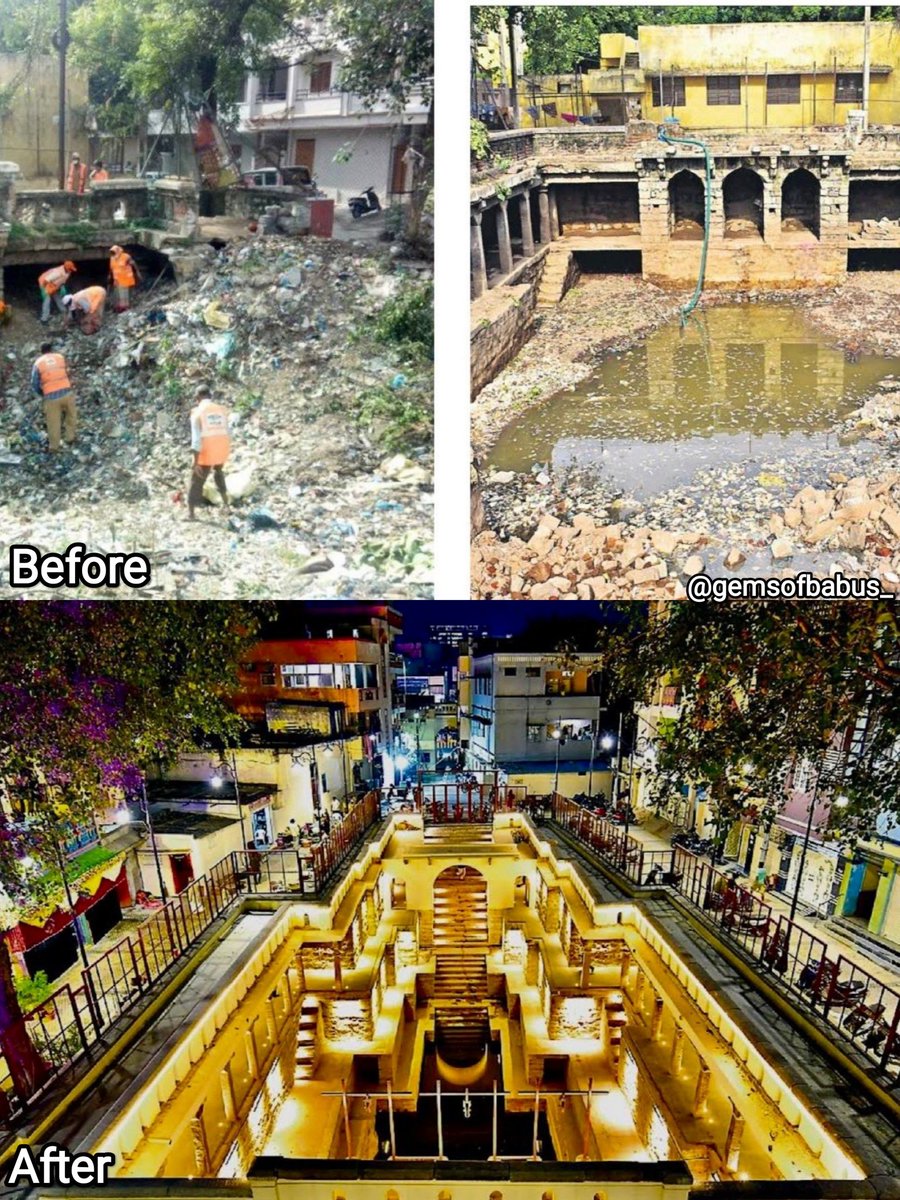 Restoring heritage,step by step…

Renovation of Bansilalpet Stepwell in Secunderabad.

The stepwell has the capacity to store 22 lakh litres of water. Instead, it was filled with 2,000 tonnes of waste. Left in ruins, it had turned into a dumping site over the past four decades.
