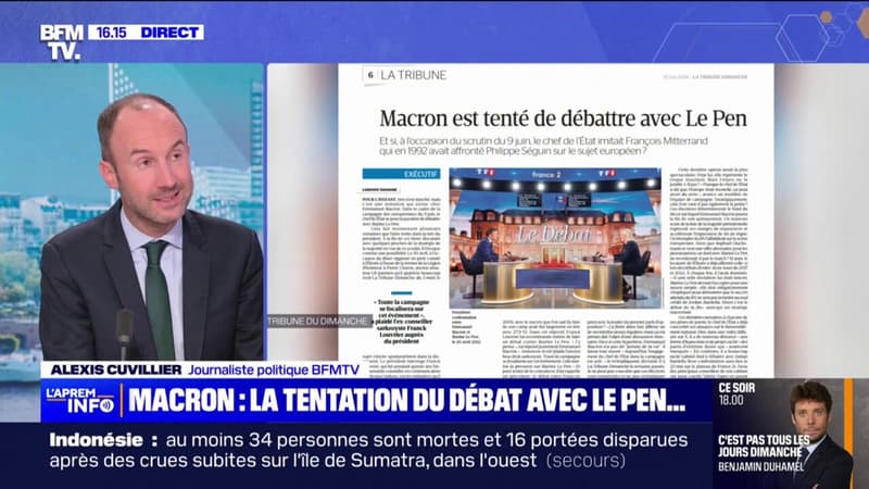 'Emmanuel Macron envisage un débat avec Marine Le Pen pour sauver la campagne de sa candidate Valérie Hayer dans les sondages. Une manœuvre désespérée! #DébatMacronLePen #ElectionsEuropéennes'