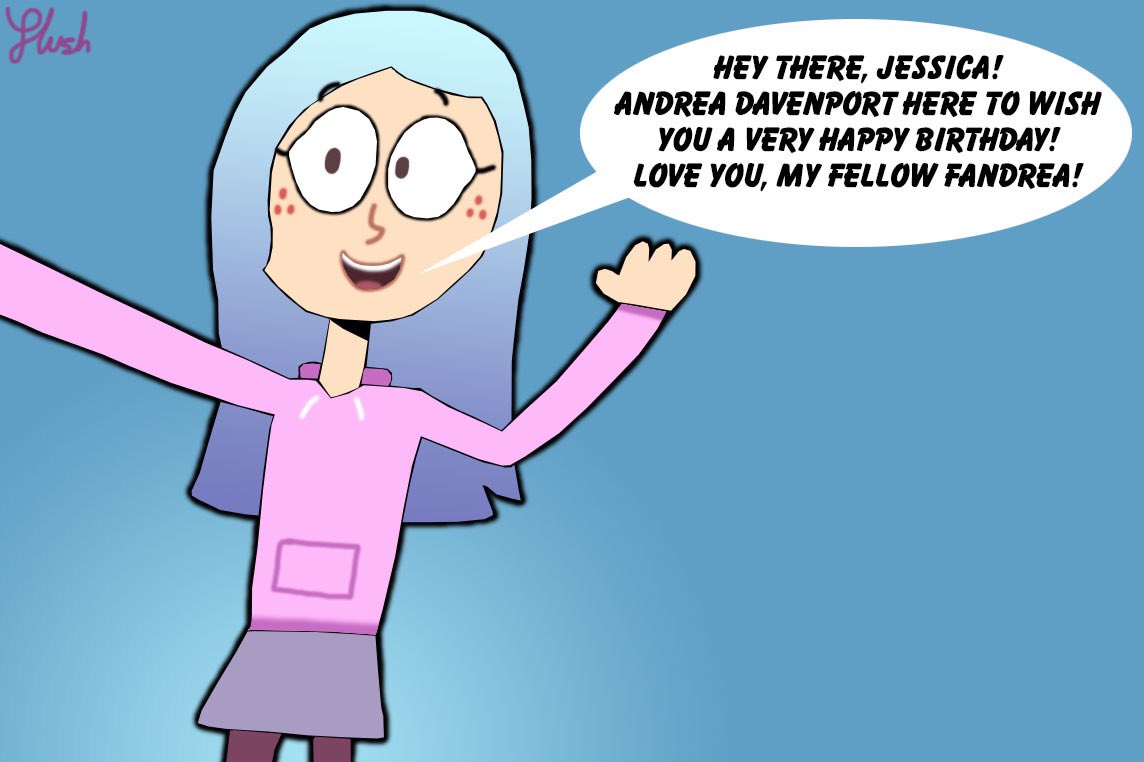Today is @jessicanimation’s birthday, and Andrea Davenport has a little message for her. Happy birthday, Jessica! 🥳🎊🎉 #birthdaygift #andreadavenport #theghostandmollymcgee #ArtistOnTwitter #fanart