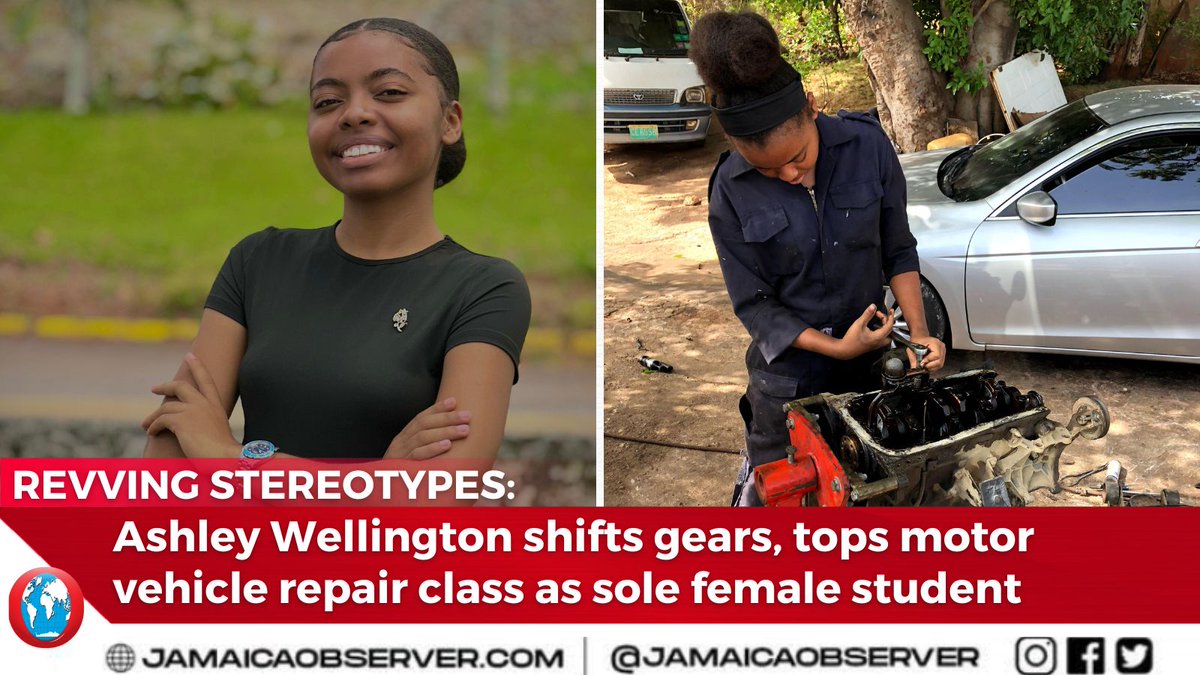 When Ashley Wellington enrolled at HEART/NSTA Trust to pursue a level three programme in motor vehicle repair, she stood as the lone female amidst her peers. Refusing to let gender stereotypes dictate her moves, she graduated at the top of her class.
jamaicaobserver.com/2024/05/12/ash…