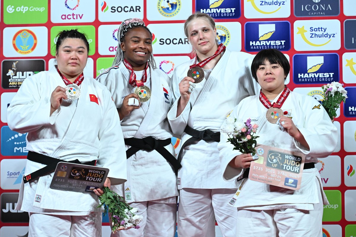 Day 3 female medalists at #JudoAstana 🇰🇿🔝