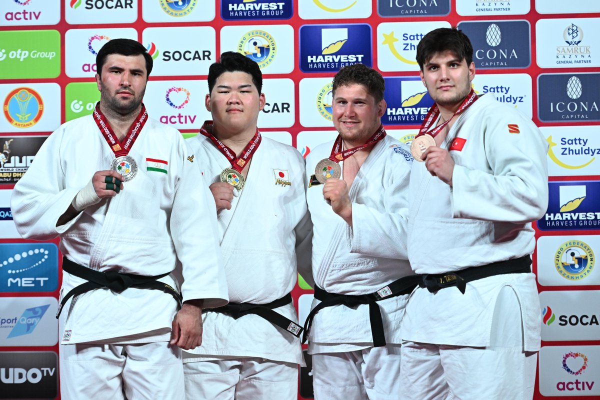 Day 3 male medalists at #JudoAstana 🇰🇿🔝