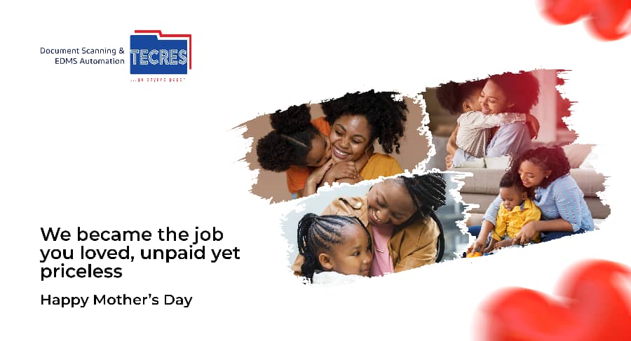 The most rewarding job in the world, and you do it with love and grace.

Celebrating the selfless love and dedication of mothers everywhere.

Happy Mother's Day!

#TecresTechnologies
#MothersDay
#DocumentScanning
#EDMSAutomation