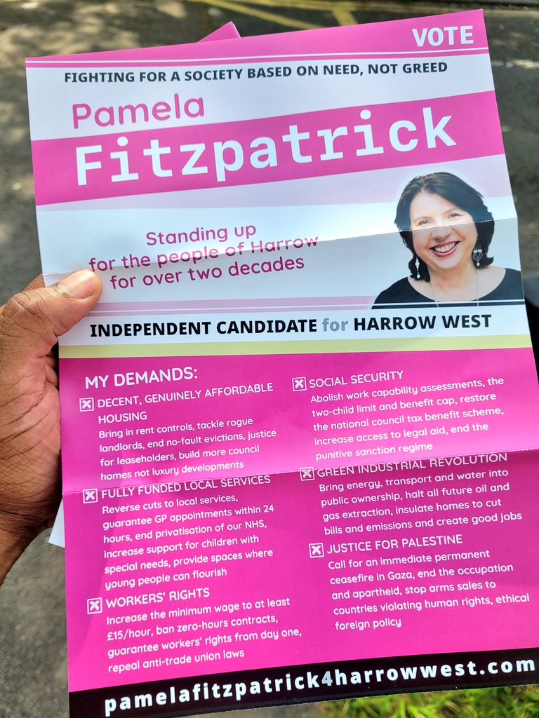 Out on the streets of Harrow canvassing for @pamelafitz4HW