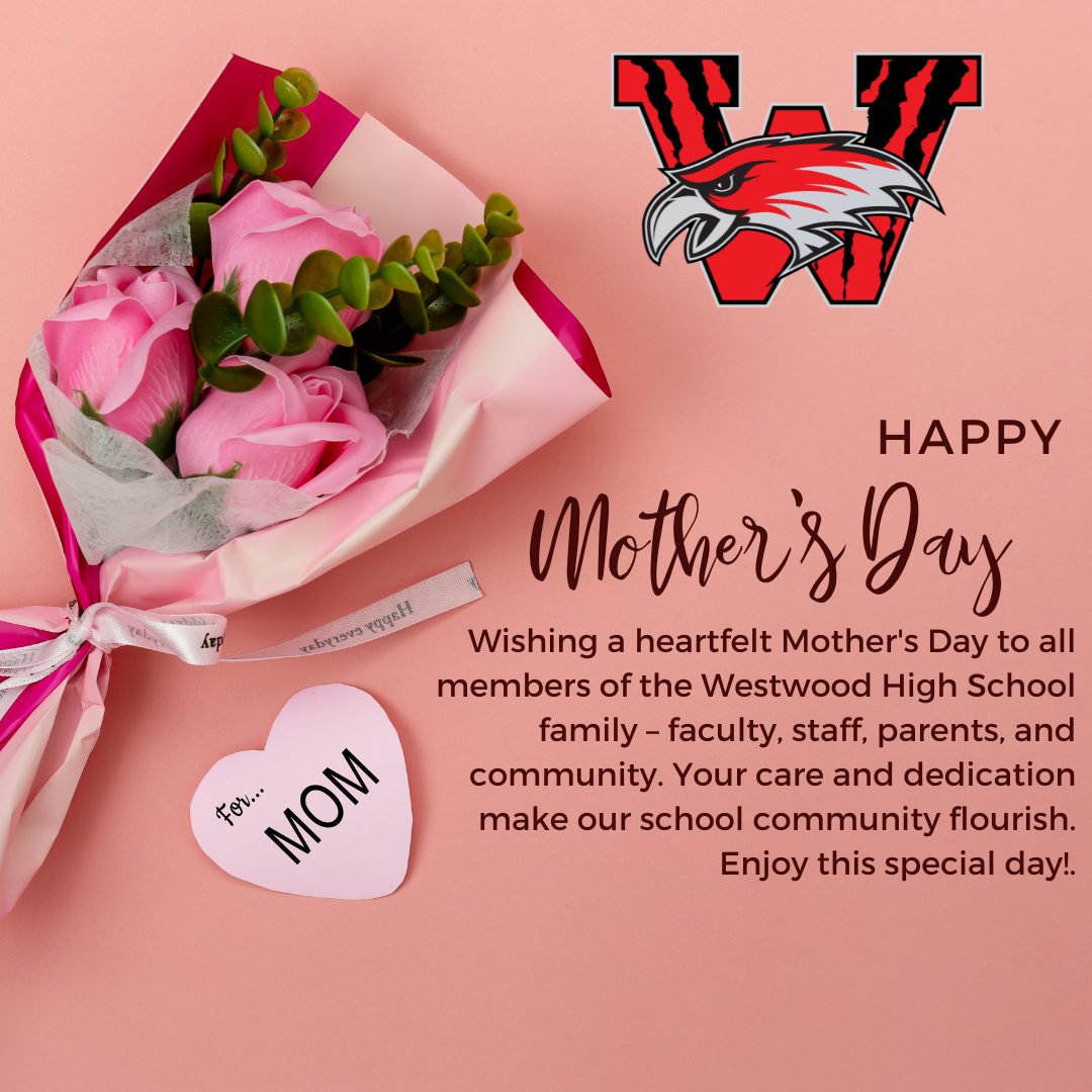 🌷 Happy Mother's Day to all the amazing moms in our @WHS_Redhawks family! Your unwavering love & support are the foundation of our community. Today, we celebrate you and all that you do. Enjoy every moment of this special day! 🌟 #MothersDay #WestwoodPride @RichlandTwo