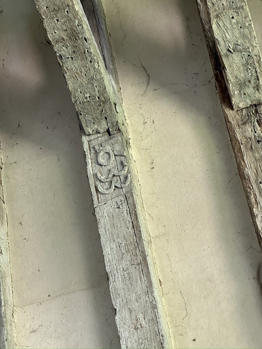 The tie beam is C13 and the dated piece just a piece of 391 year old modernity. Salford, Beds.