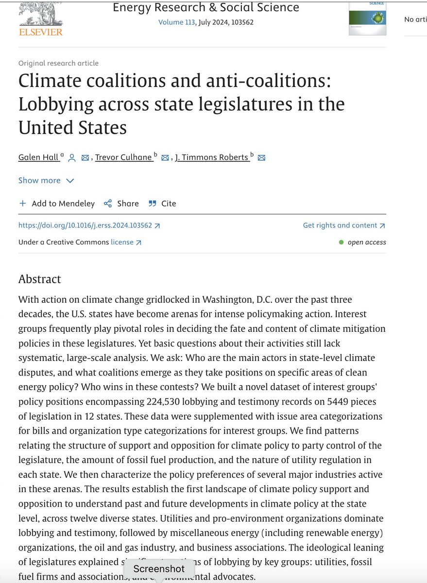 Timmons Roberts (@timmonsroberts) on Twitter photo Who is lobbying with whom, against what, and with what outcomes?
This article was five years in the making, built on a huge new dataset. Proud of the work by <a href="/ClimateDevLab/">The Climate and Development Lab</a> scholars <a href="/GalenPHall/">Galen Hall</a> and @trevordculhane, and really useful results.
it's here: sciencedirect.com/science/articl… Who is lobbying with whom, against what, and with what outcomes?
This article was five years in the making, built on a huge new dataset. Proud of the work by <a href="/ClimateDevLab/">The Climate and Development Lab</a> scholars <a href="/GalenPHall/">Galen Hall</a> and @trevordculhane, and really useful results.
it's here: sciencedirect.com/science/articl…