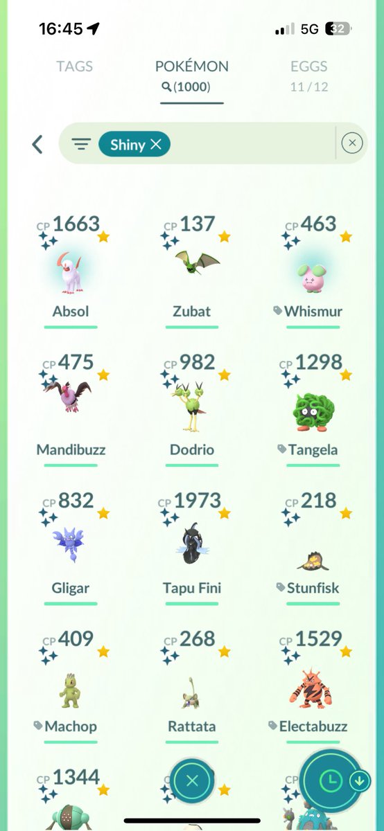 Caught my 1000th shiny today. ✨ 

#PokemonGO #PokemonGOfriends